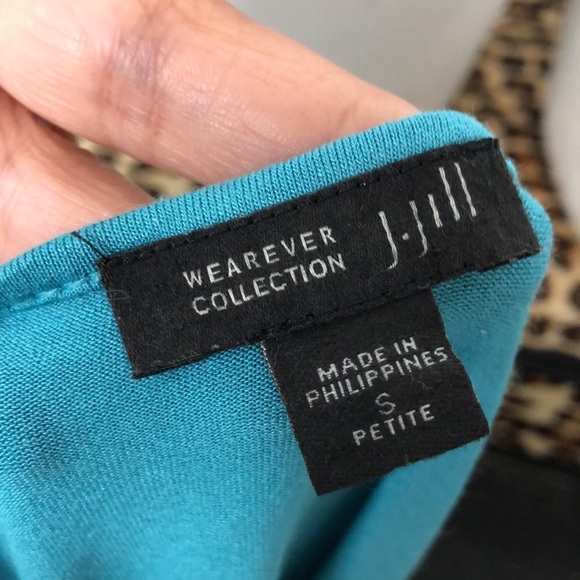 J. Jill Wearever Collection Roll Tab Sleeve Scoop Neck Knit Tunic Top S Petite - Picture 9 of 10